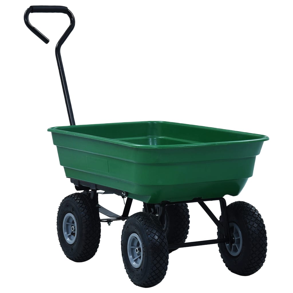 Garden Tipping Hand Cart 300 kg 75L Green