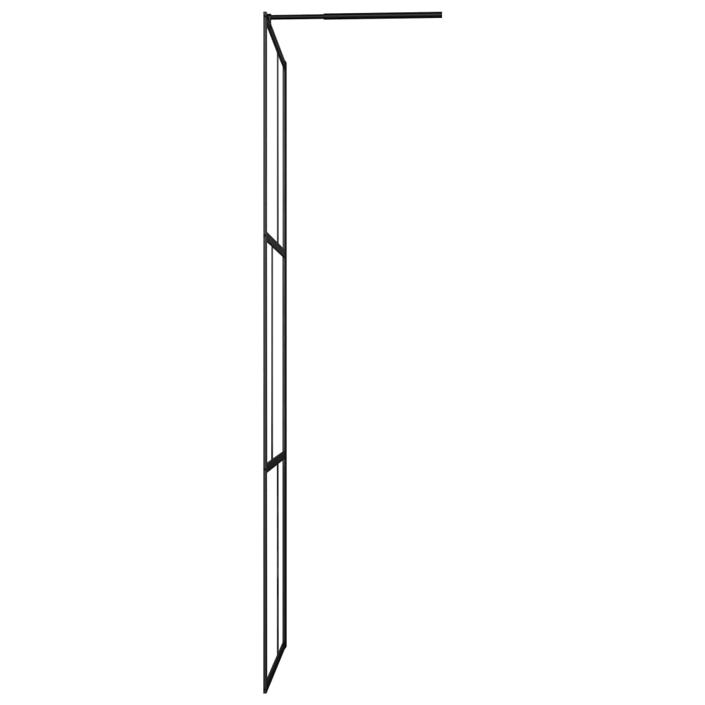 Duschwand für Begehbare Duschen mit Hartglas Schwarz 80x195 cm
