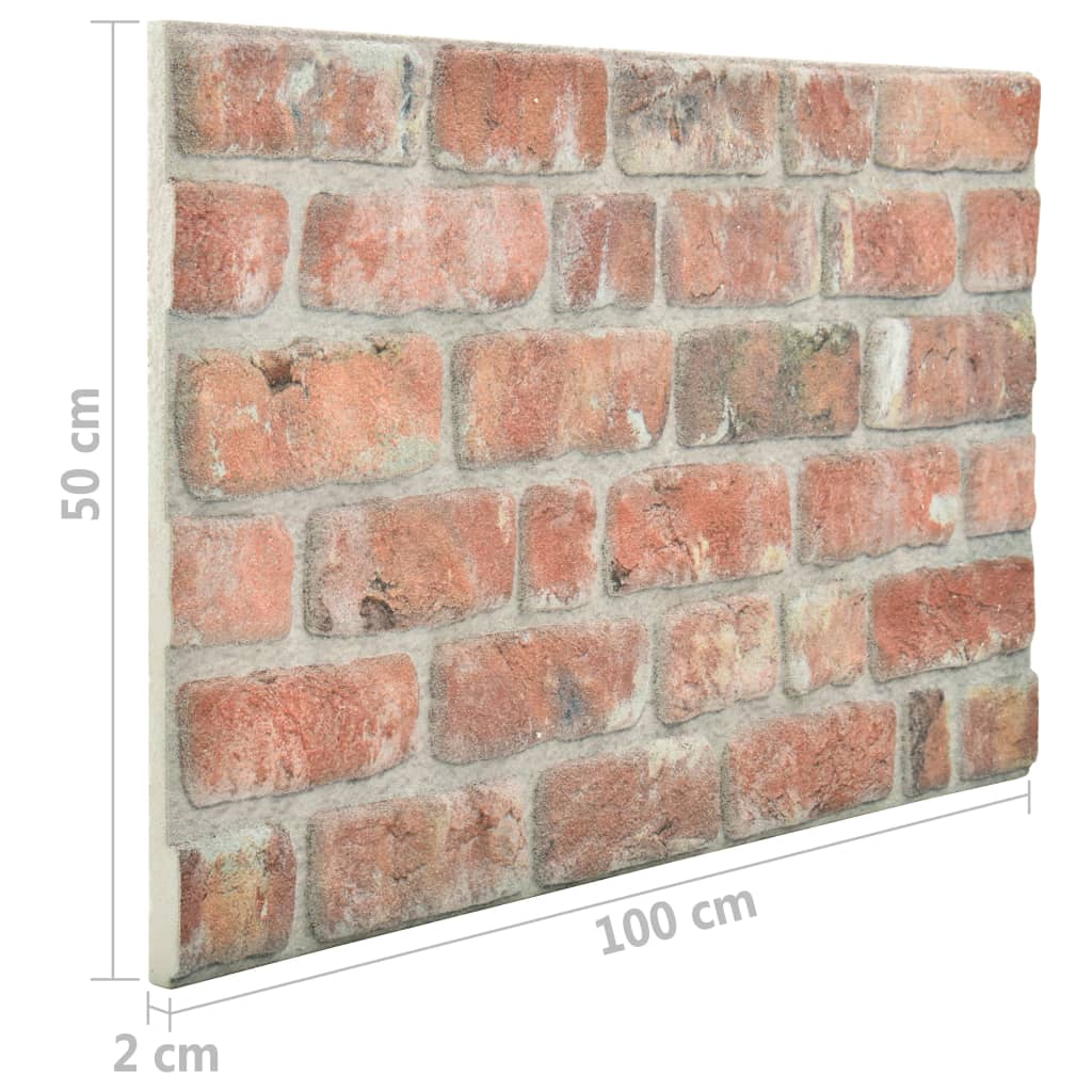 3D Wall Panels with Red Brick Design 11 pcs EPS