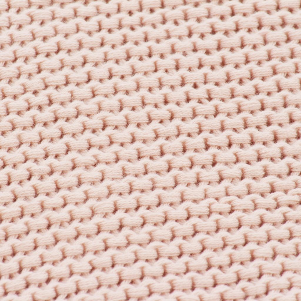 Knitted Throw Blanket Cotton 130x171 cm Pink
