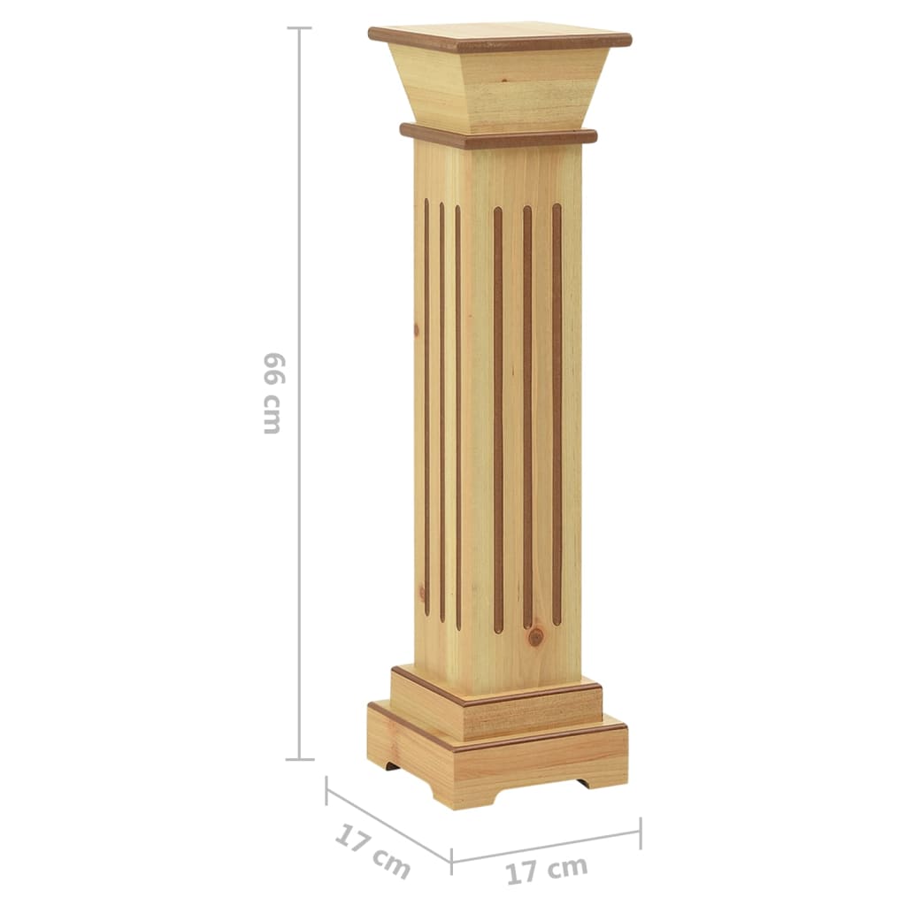 Klassischer Säulen-Pflanzenständer Helles Holz 17x17x66 cm