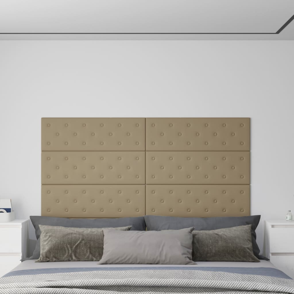 Panneaux muraux 12 pcs Cappuccino 90x30 cm Similicuir 3,24 m²