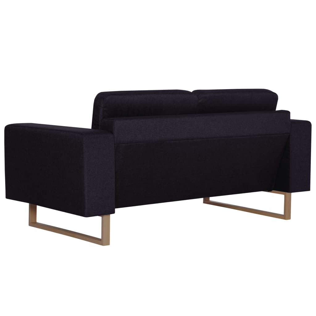 2-Seater Sofa Fabric Black
