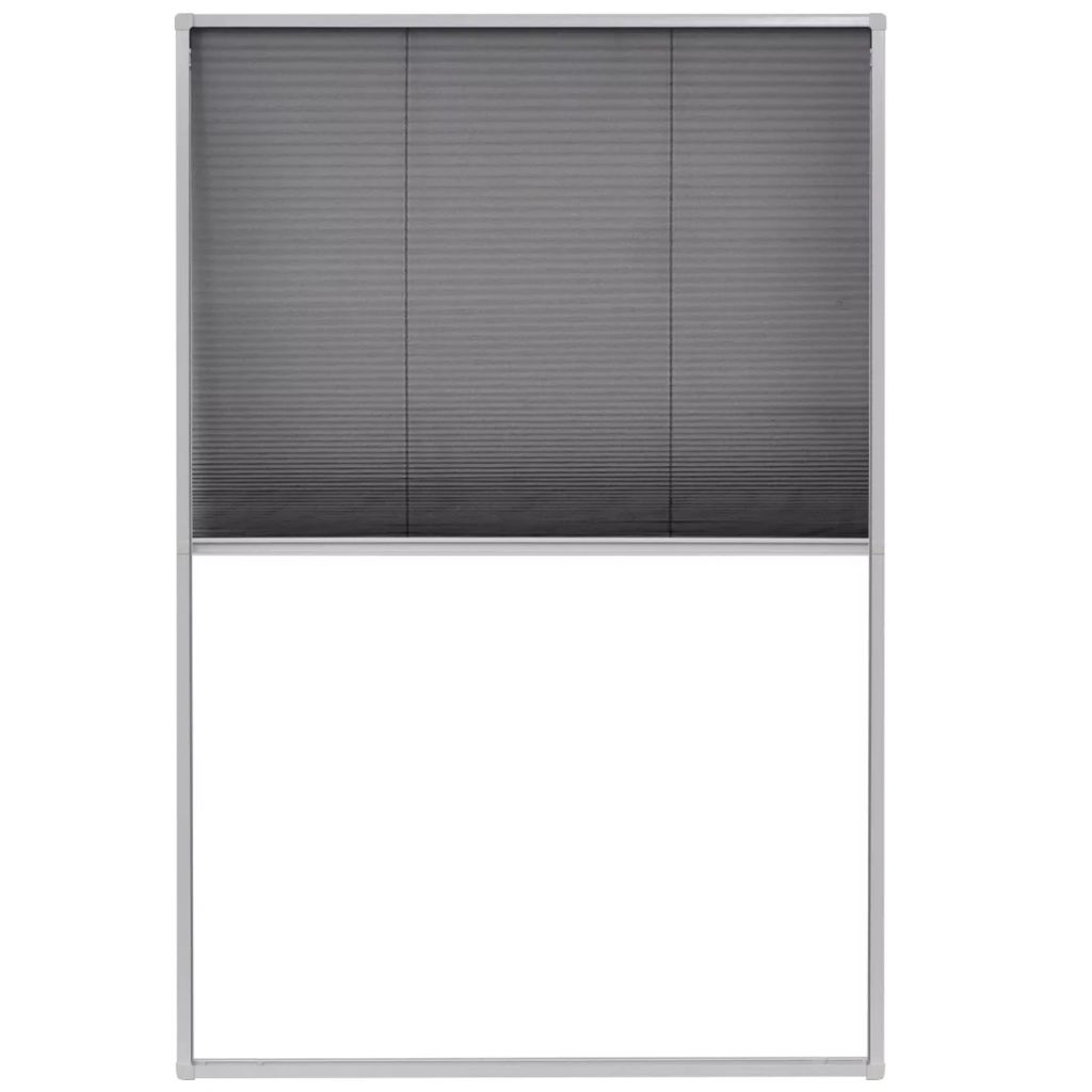 Insektenschutz-Plissee für Fenster Aluminium 80 x 120 cm 