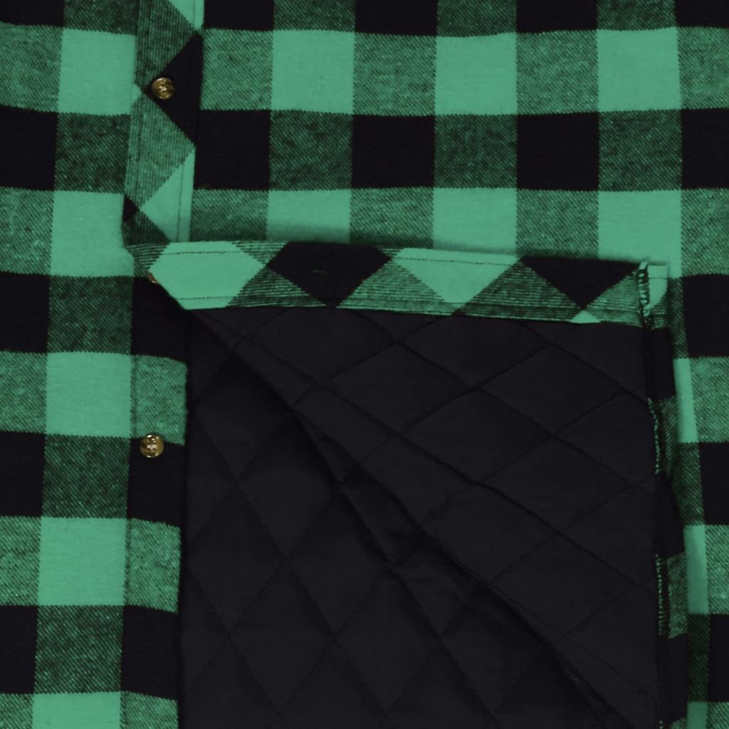 Chemise à carreaux matelassée Vert-Noir Taille XXL