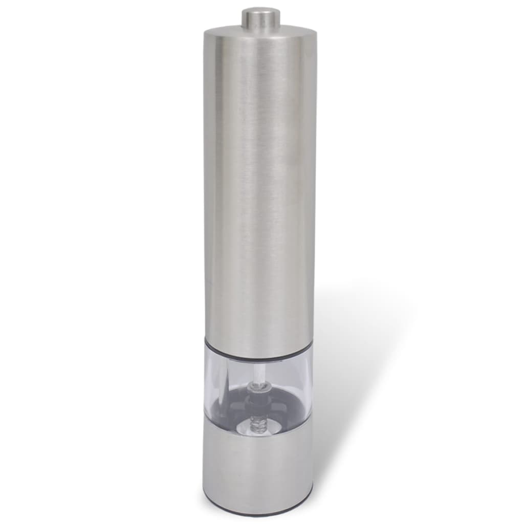 2 Stainless Steel Electric Salt and Pepper Mills