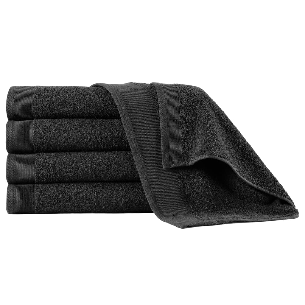 Shower Towels 5 pcs Cotton 450 gsm 70x140 cm Black