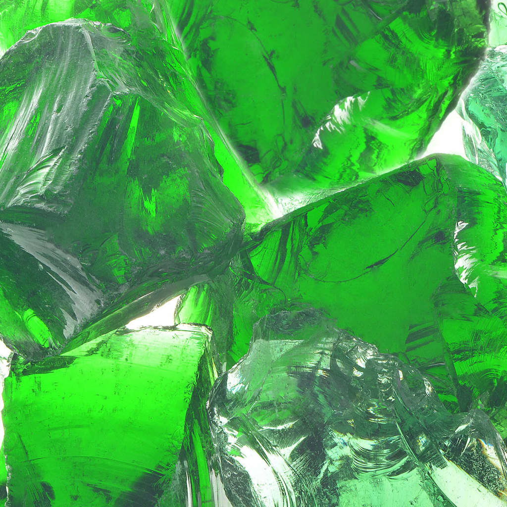 Gabionensteine aus Glas Grün 60-120 mm 25 kg