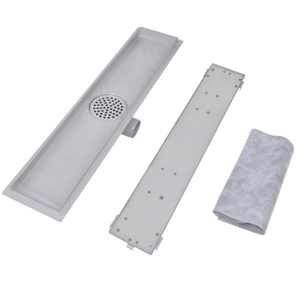 Linear Shower Drain 2 pcs 630x140 mm Stainless Steel