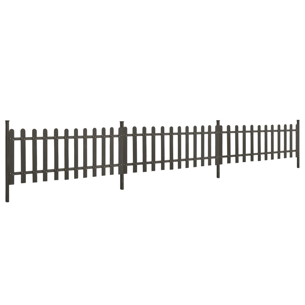 Picket Fence with Posts 3 pcs WPC 614x80 cm