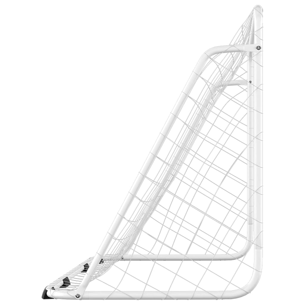 Fussballtor mit Netz Weiss 180x90x120 cm Stahl