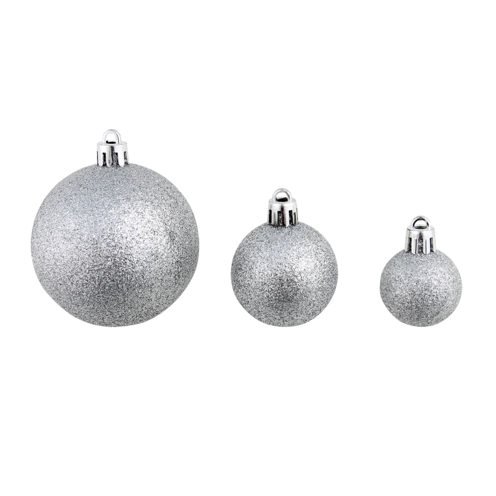 113 Piece Christmas Ball Set 3/4/6 cm Silver