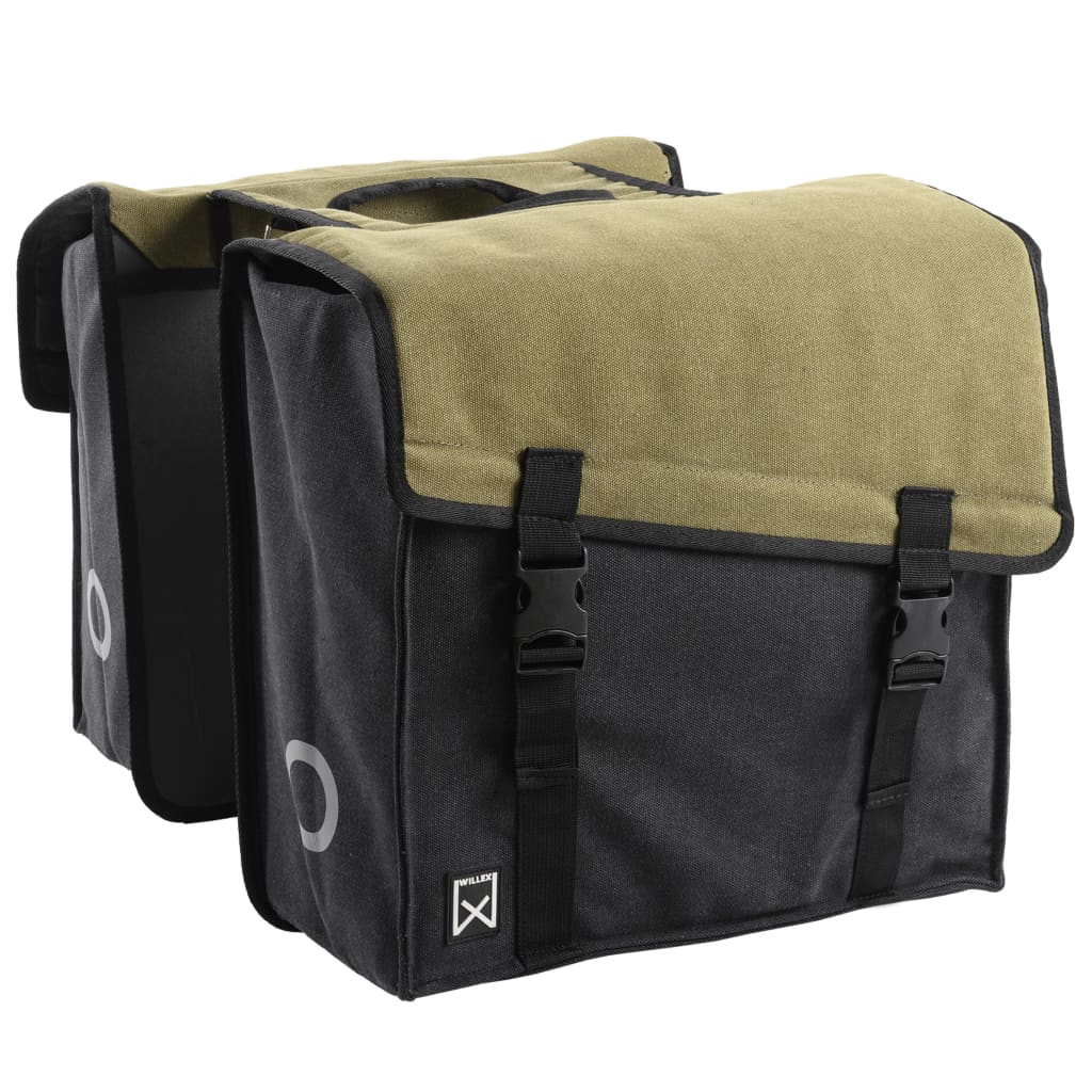 Willex Bicycle Double Pannier 101 Canvas 30L Green and Black