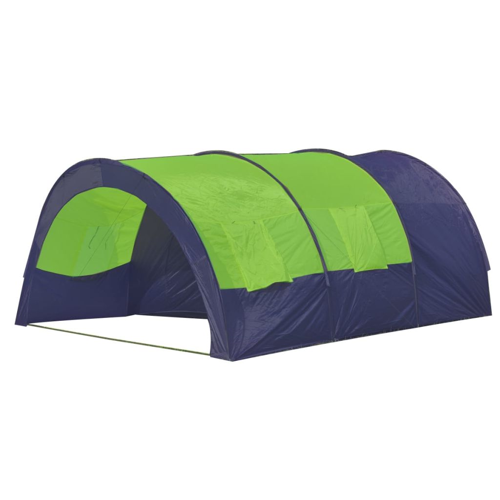 Campingzelt 6 Personen Stoff Blau/Grün