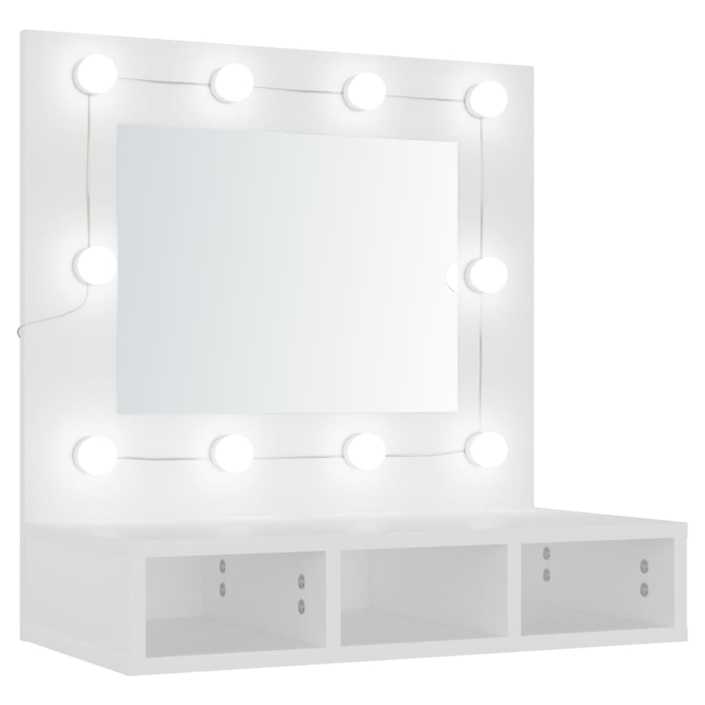 Armoire à miroir avec LED Blanc 60x31,5x62 cm