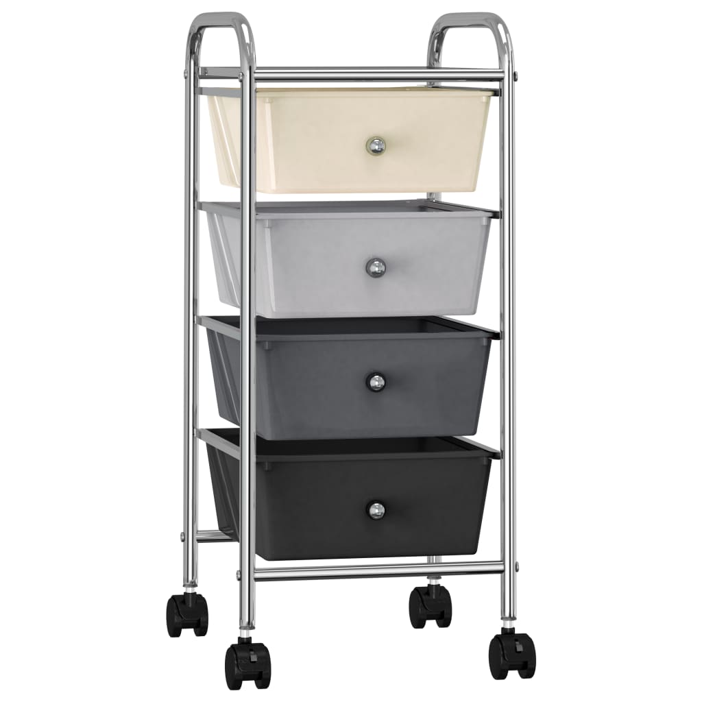 4-Drawer Mobile Storage Trolley Ombre Plastic