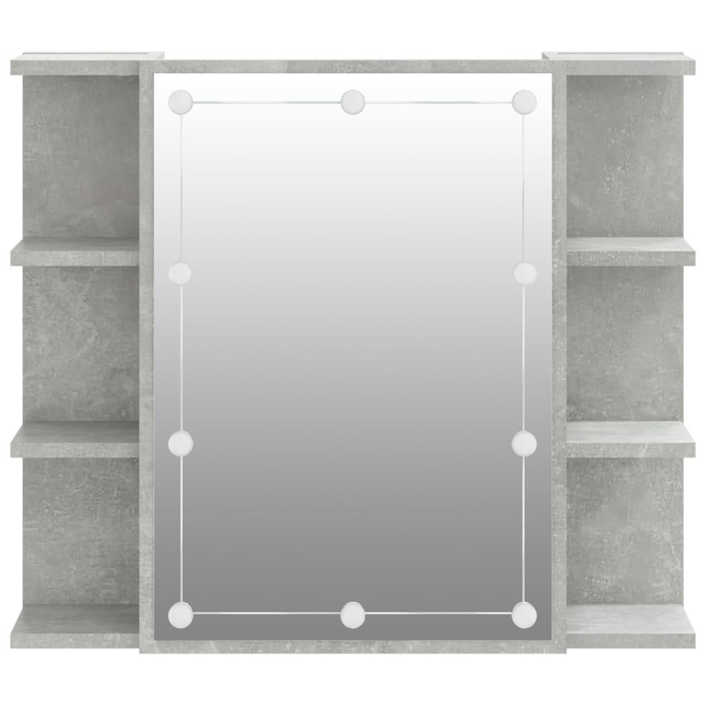 Armoire à miroir avec LED Gris béton 70x16,5x60 cm