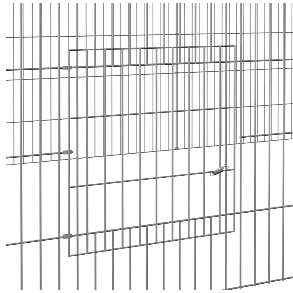 2-Panel Rabbit Cage 220x110x55 cm Galvanised Iron