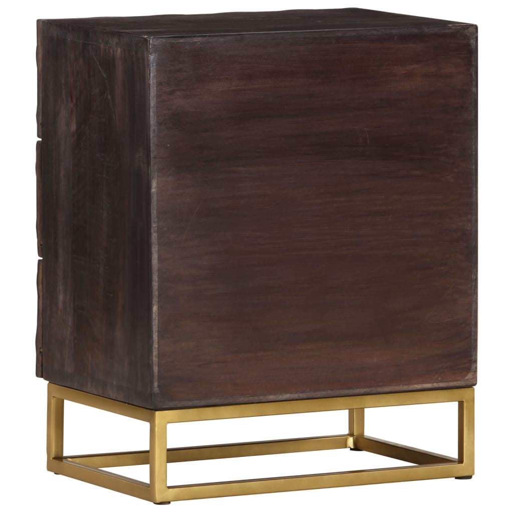 Bed Cabinet Black 40x30x50 cm Solid Mango Wood
