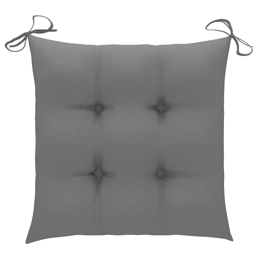 Chair Cushions 2 pcs Grey 50x50x7 cm Fabric