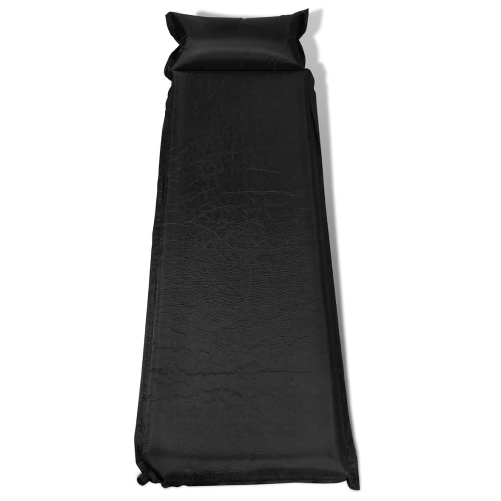 Matelas auto-gonflant avec oreiller 10 x 66 x 200 cm noir