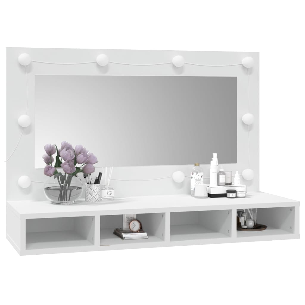 Armoire à miroir avec LED blanc 90x31,5x62 cm