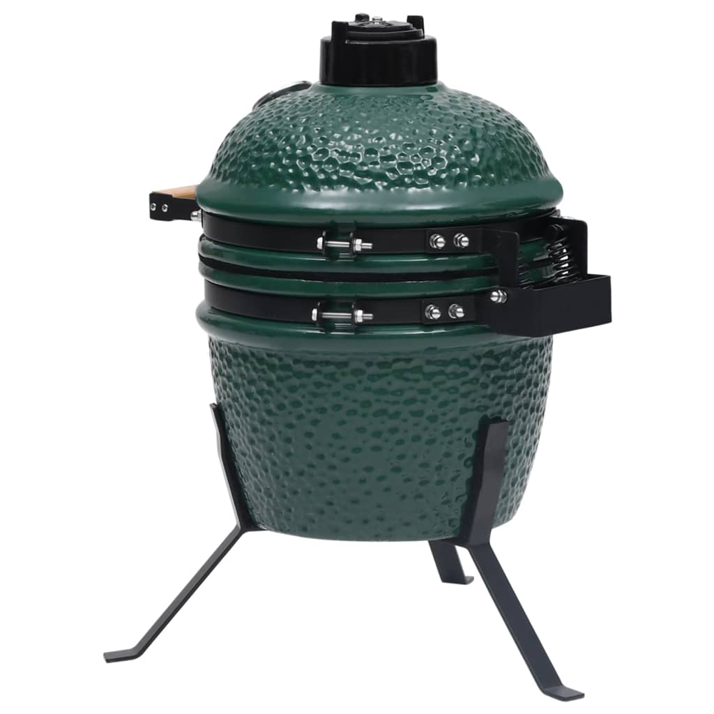 2-in-1 Kamado Barbecue Grill Smoker Ceramic 56 cm Green