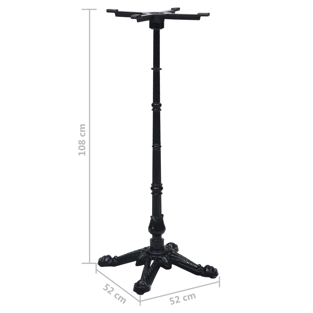 Bistro Table Leg Black 52x52x108 cm Cast Iron