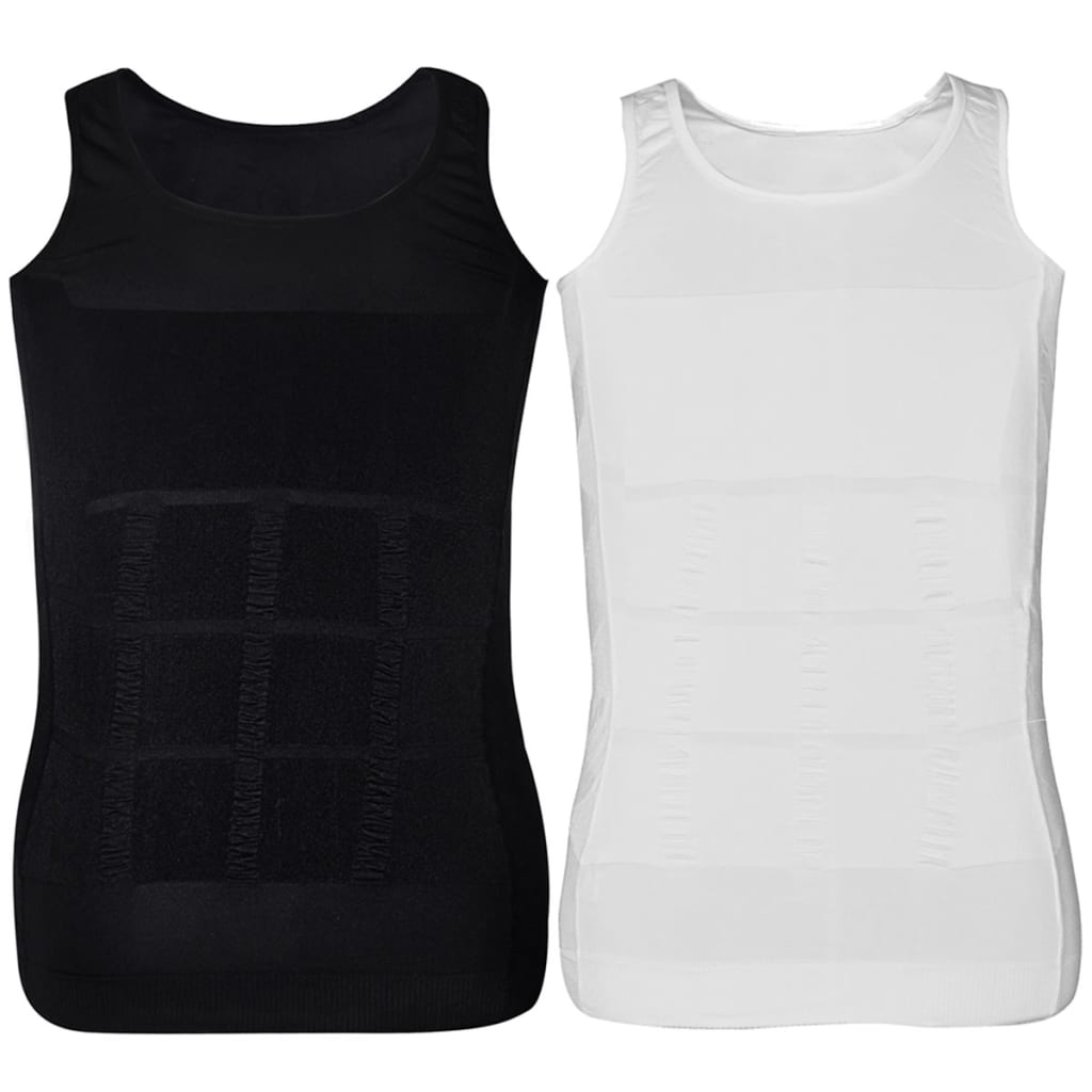 4 pcs Men’s Slimming Body Shaper Vest Black / White Size L