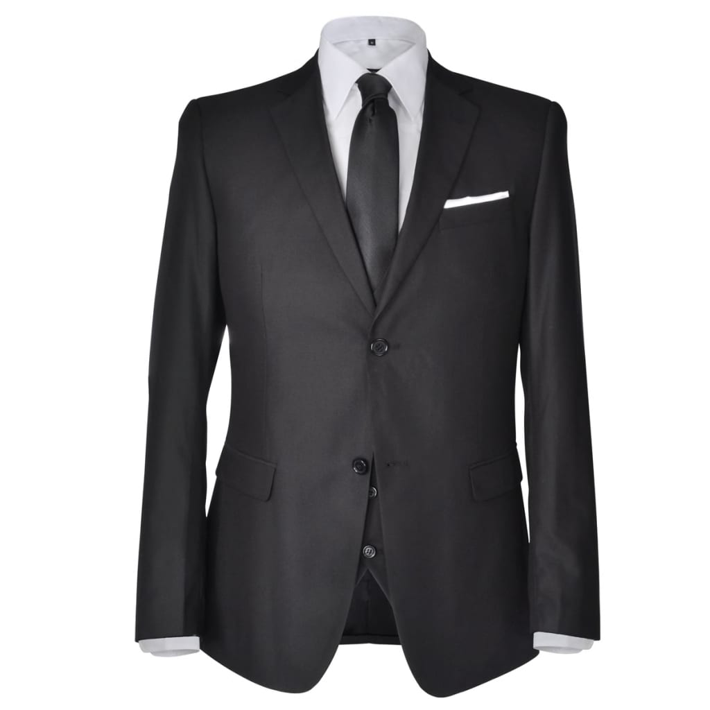 3 Piece Men's Business Suit Size 56 Black