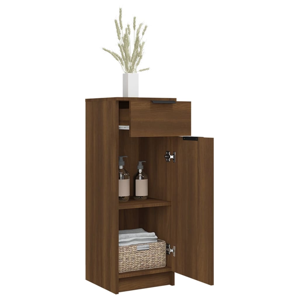 Bathroom Cabinet Brown Oak 32x34x90 cm Engineered Wood