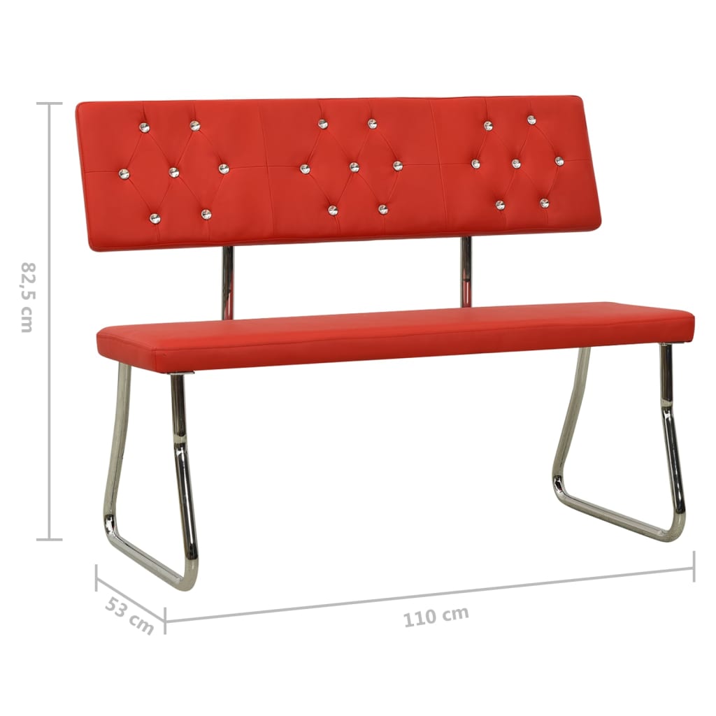 Sitzbank 110 cm Rot Kunstleder