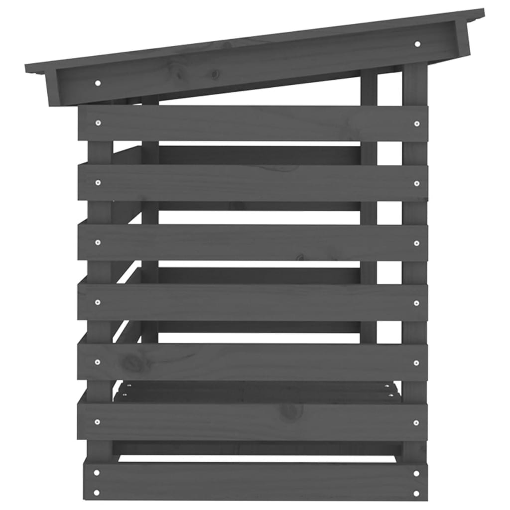 Firewood Rack Grey 108x73x79 cm Solid Wood Pine