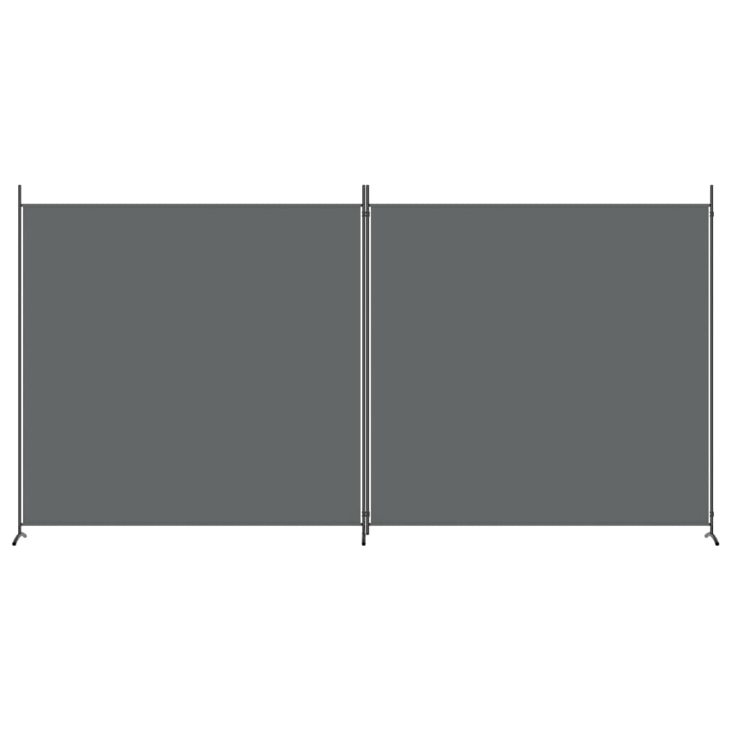 2-Panel Room Divider Anthracite 348x180 cm Fabric