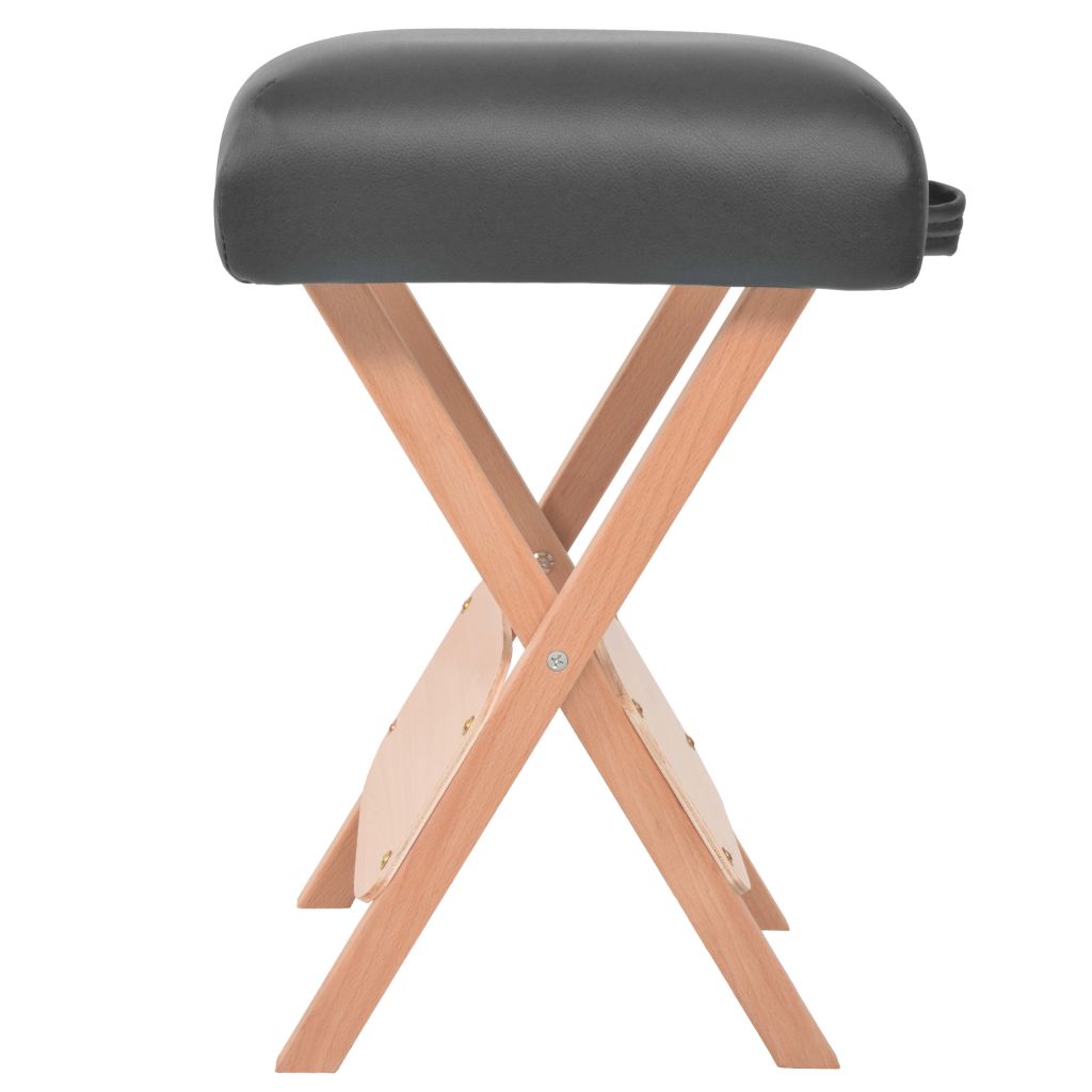 Massage-Klapphocker mit 12 cm Dickem Sitz Schwarz