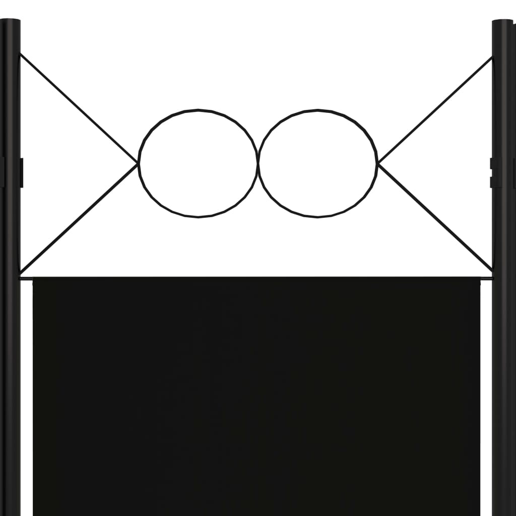 3-tlg. Raumteiler Schwarz 120 x 180 cm
