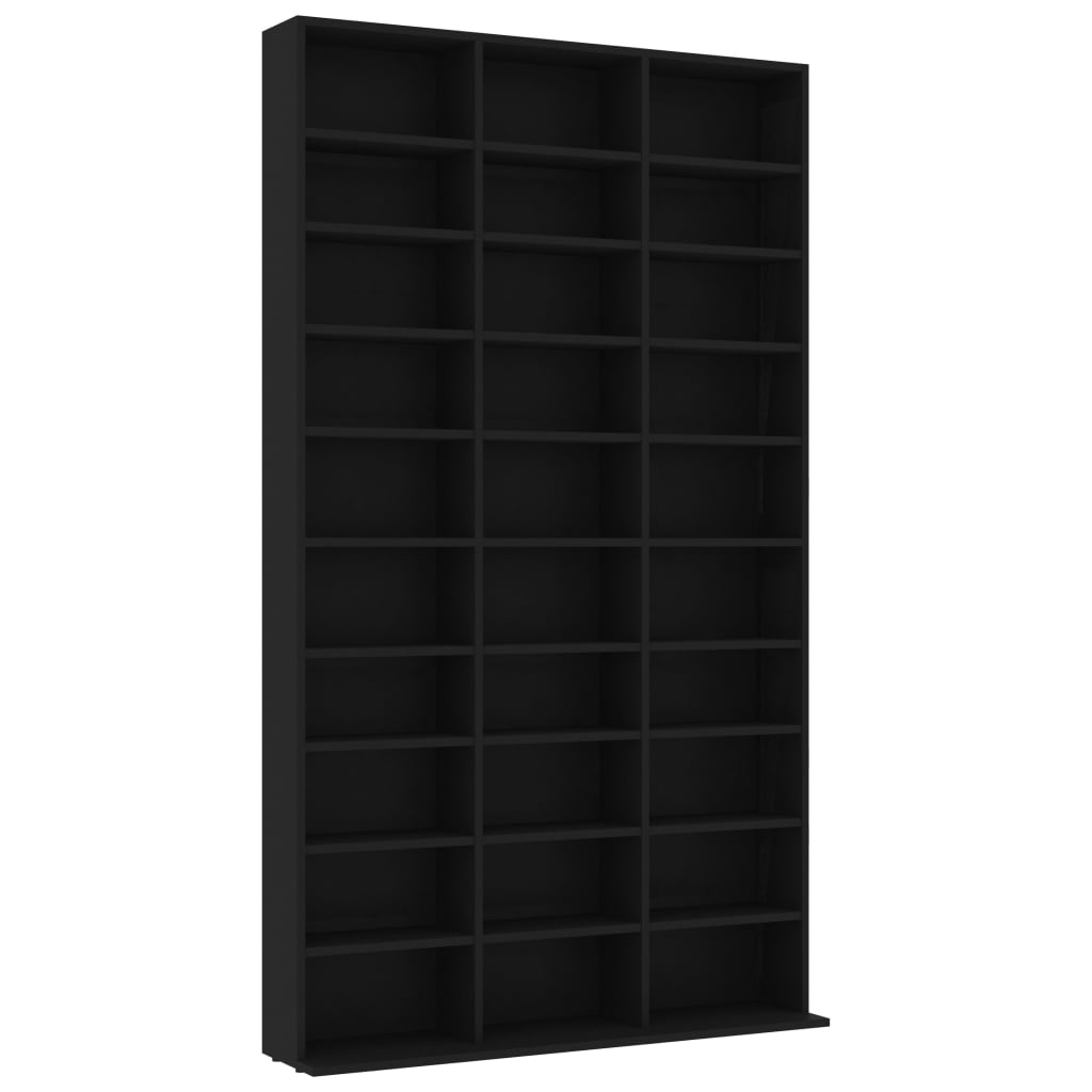 CD Cabinet Black 102x23x177.5 cm Chipboard