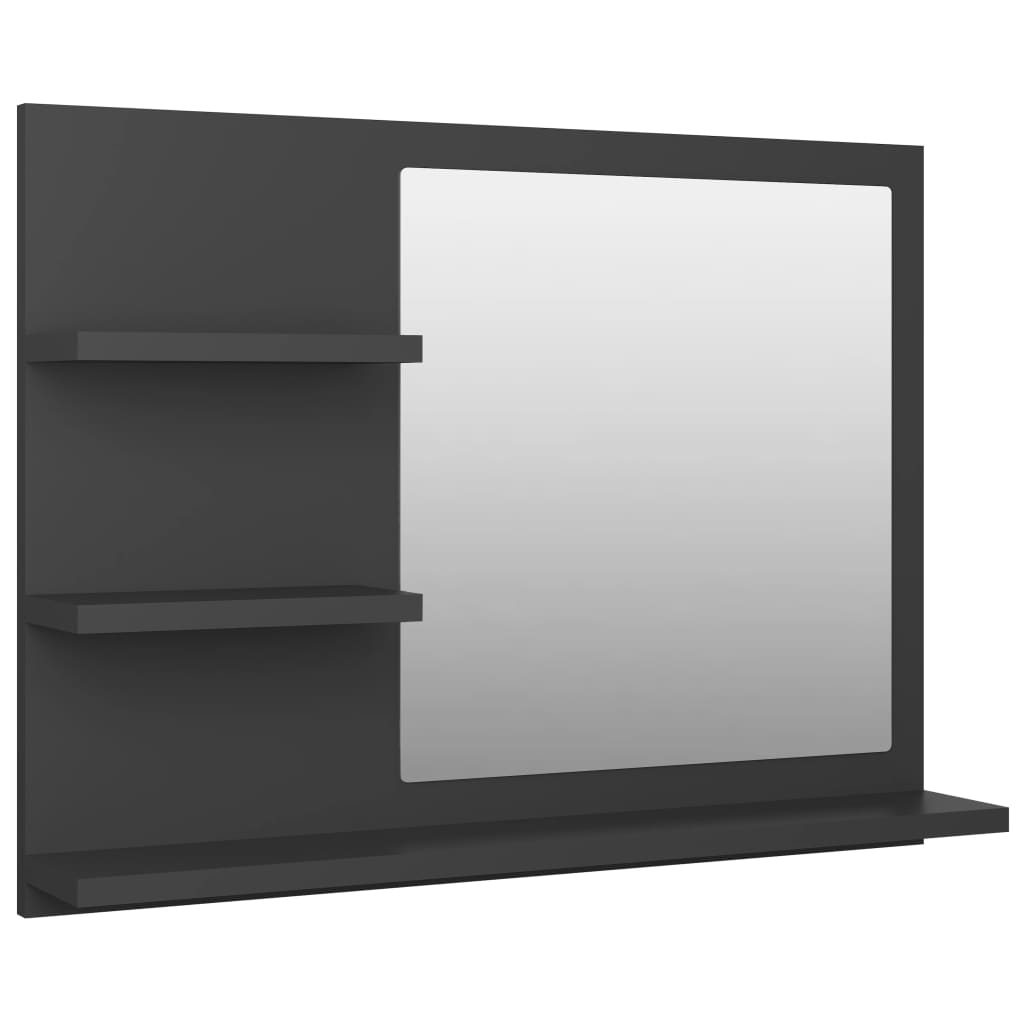 Badspiegel Grau 60x10,5x45 cm Holzwerkstoff