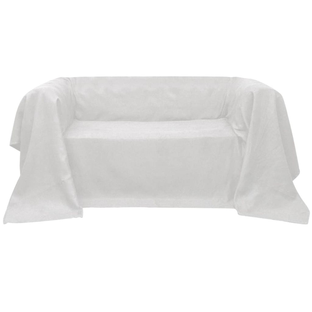 130891 Micro-suede Couch Slipcover Cream 270 x 350 cm
