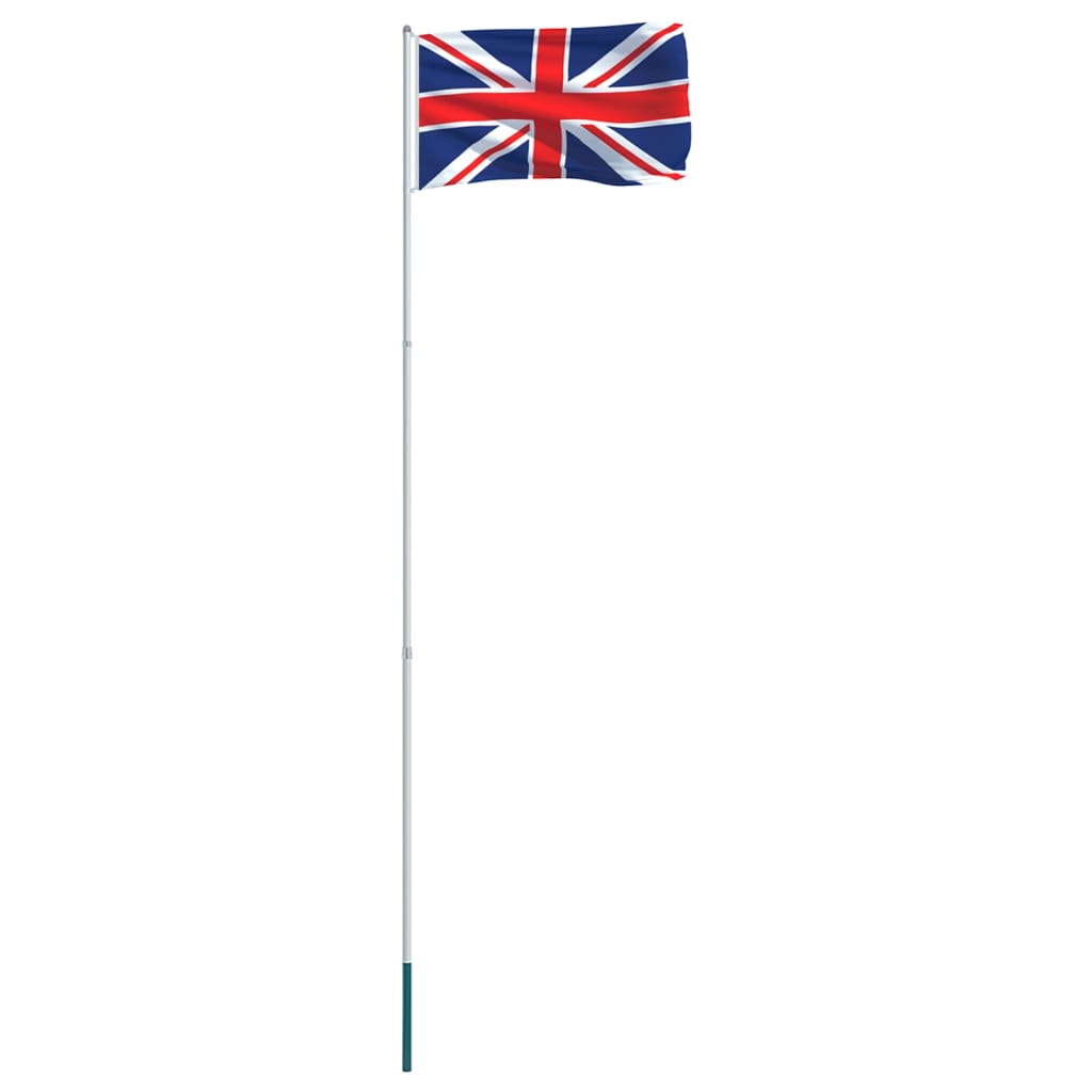 UK Flag and Pole Aluminium 4 m