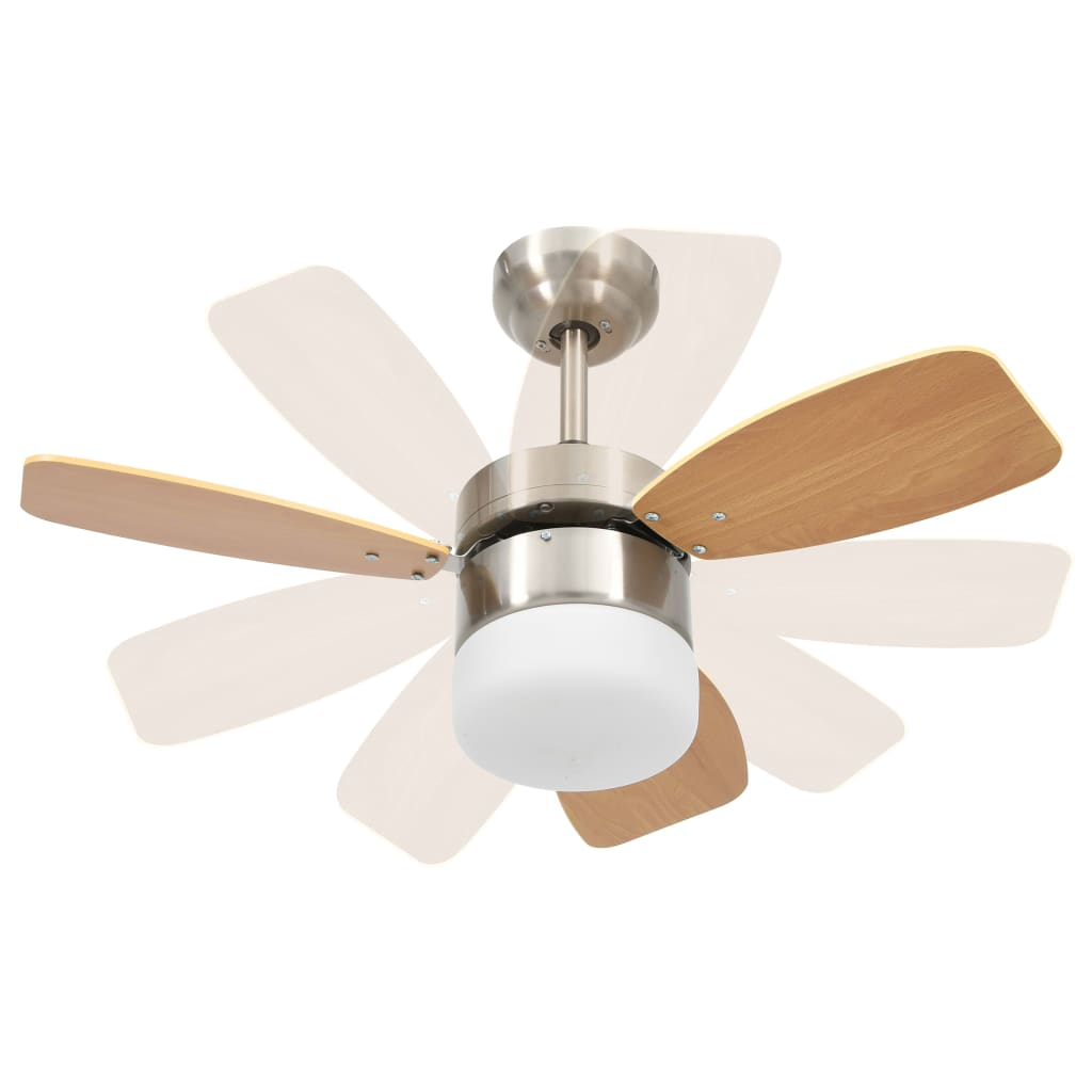 Ceiling Fan with Light and Remote Control 76 cm Light Brown