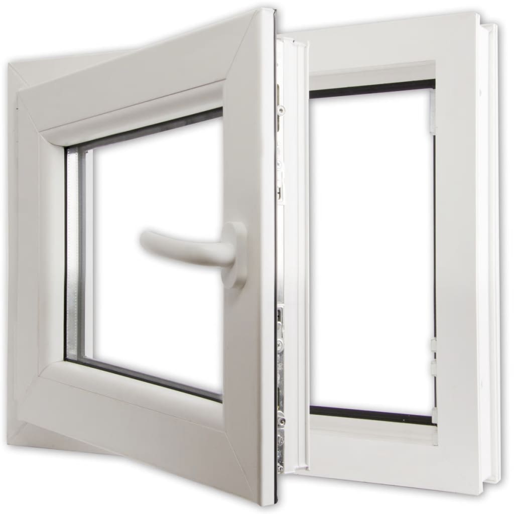 Fenêtre oscillo-battant en PVC Double vitrage Poignée droite 600x600mm