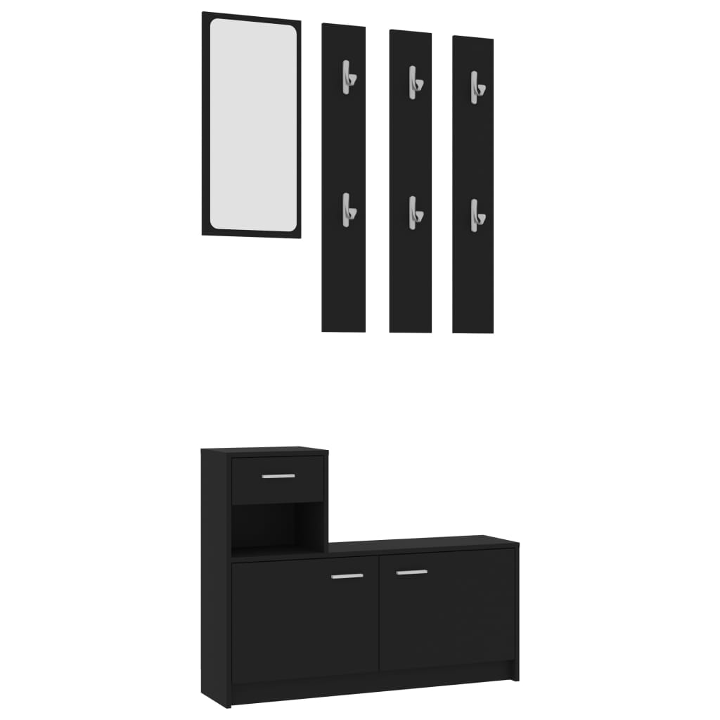 Hallway Unit Black 100x25x76.5 cm Chipboard