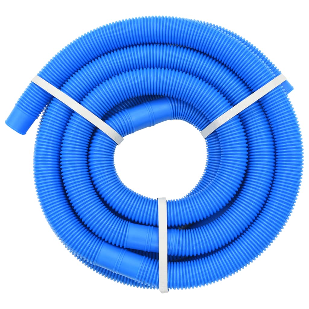 Tuyau de piscine avec colliers de serrage Bleu 38 mm 6 m