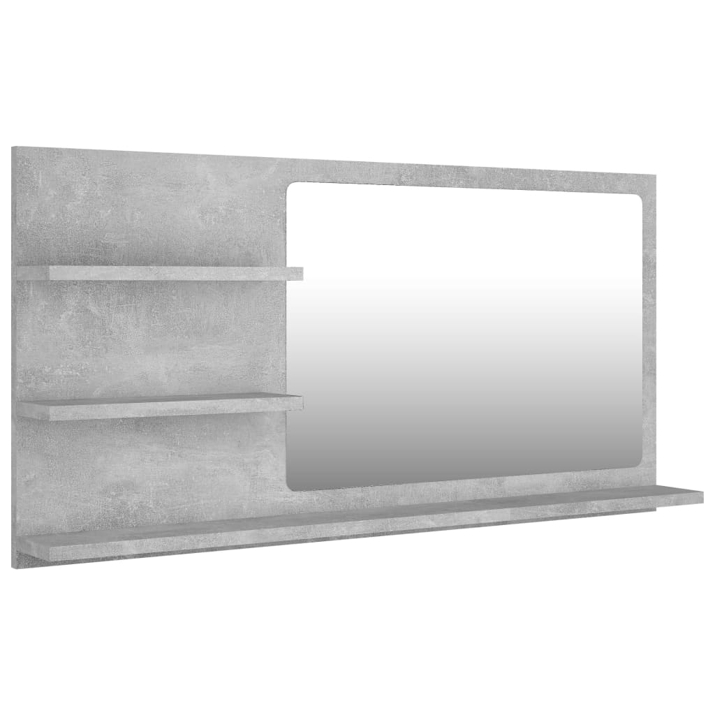 Bathroom Mirror Concrete Grey 90x10.5x45 cm Chipboard