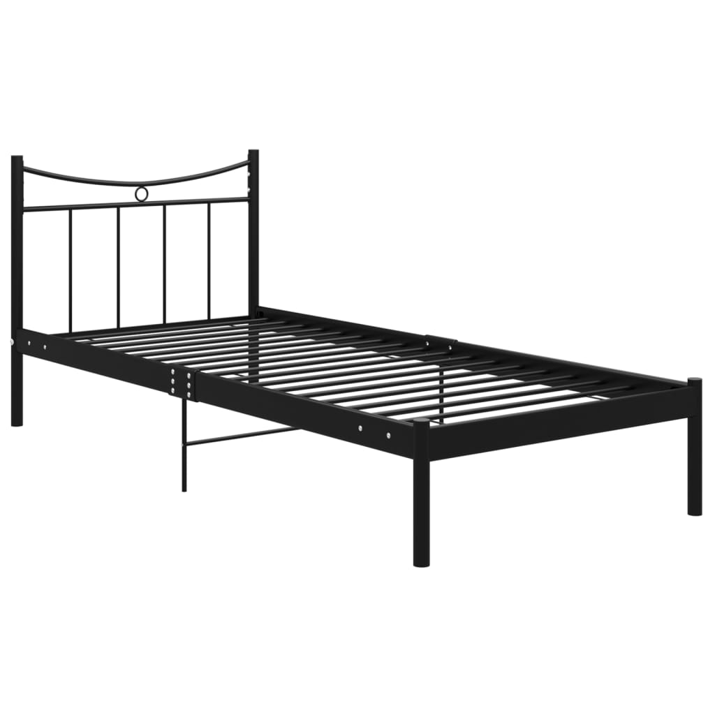 Bed Frame Black Metal 90x200 cm