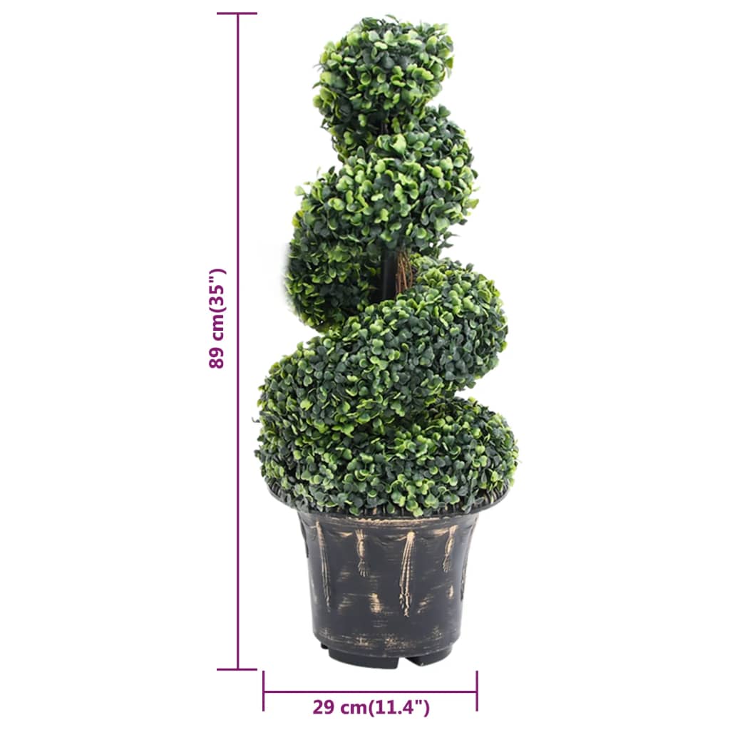 Artificial Boxwood Spiral Plant with Pot Green 89 cm