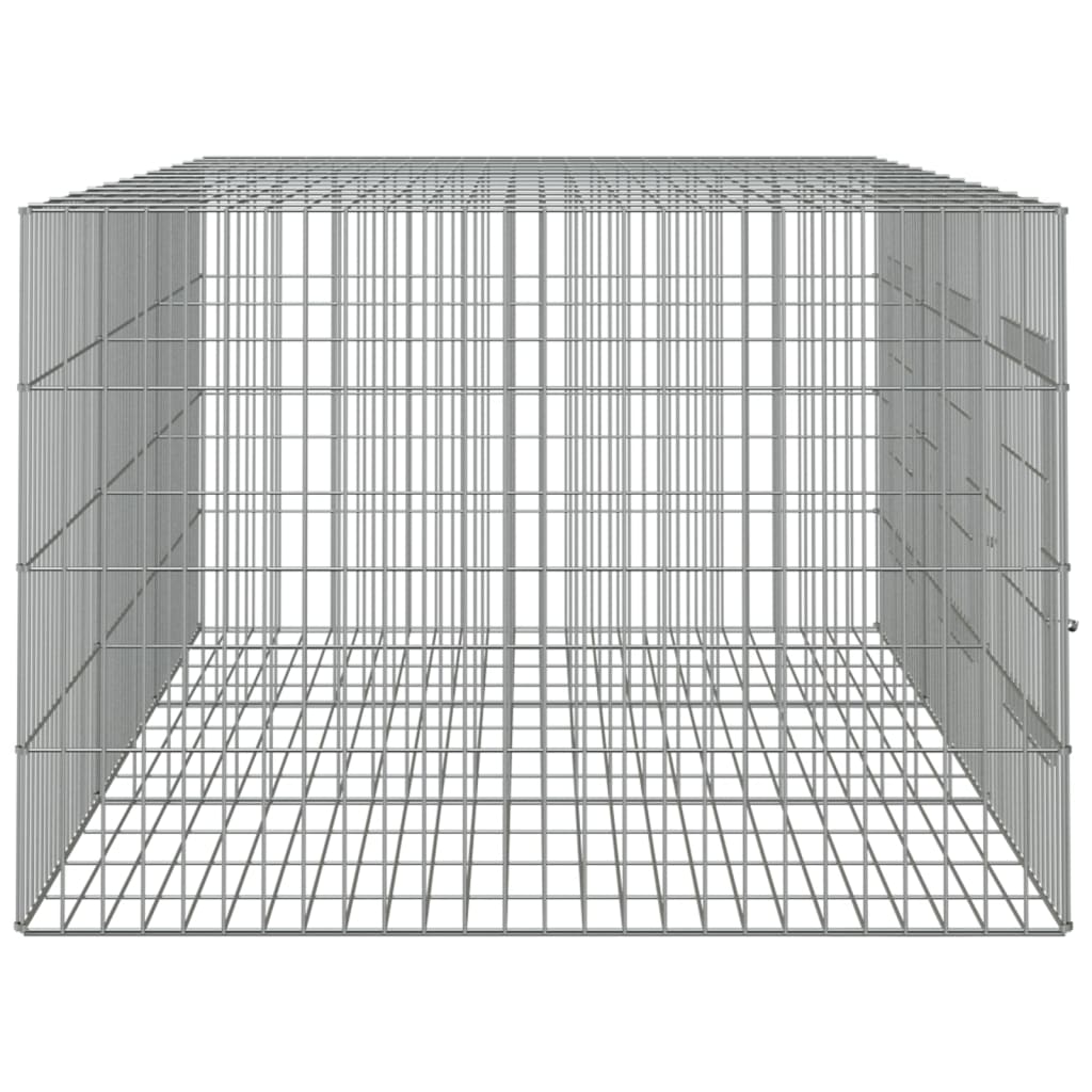 3-Panel Rabbit Cage 163x79x54 cm Galvanised Iron