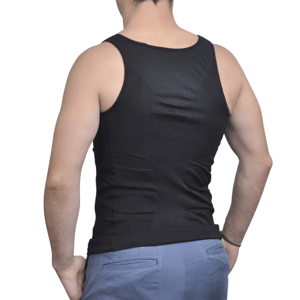 4 pcs Men’s Slimming Body Shaper Vest Black / White Size L