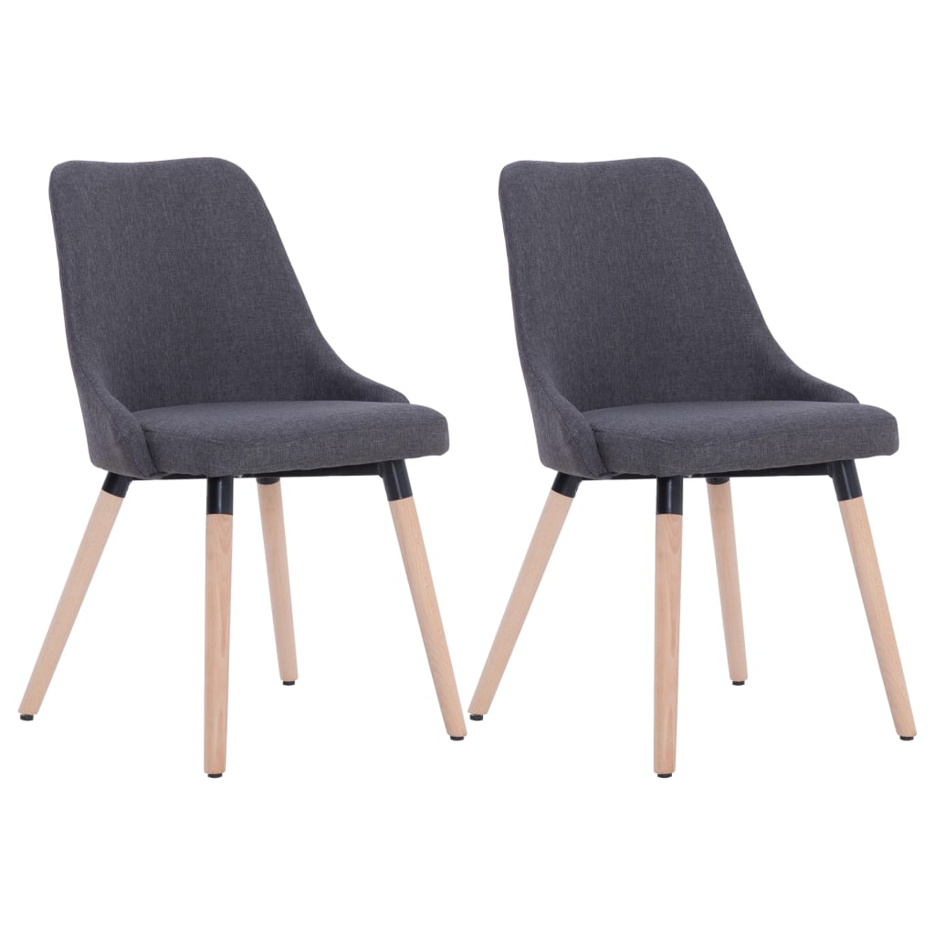 283626 Dining Chairs 2 pcs Dark Grey Fabric